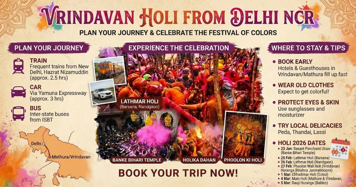 How to plan Vrindavan Holi from Delhi NCR